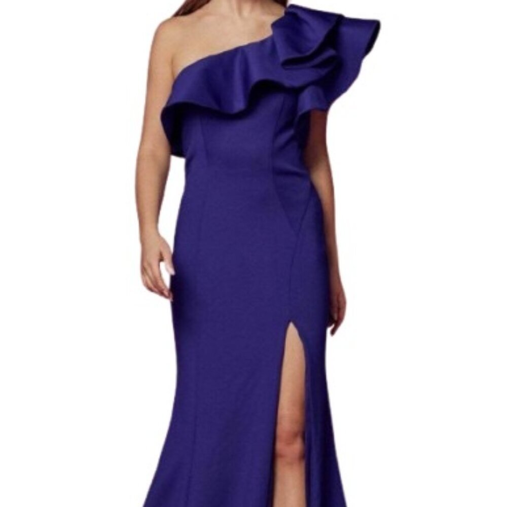 NWT Nox Anabel E467 One Shoulder Evening Dress Royal Blue Size 16